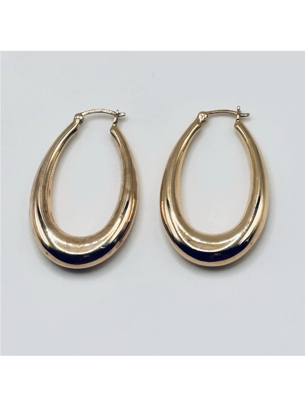 18K Gold Over Sterling Silver 10.83g 925 Ross Simon Chunky Oval Hoop Earrings